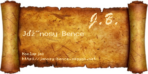 Jánosy Bence névjegykártya