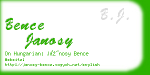bence janosy business card